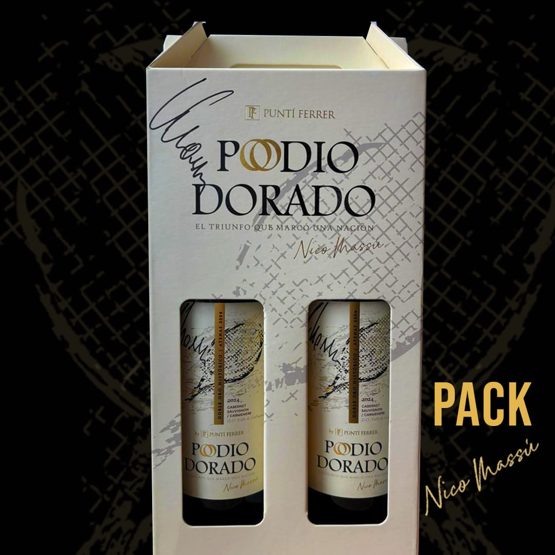 Estuche 2 Botellas, Red Blend Podio Dorado, Vino Nicolas Massu