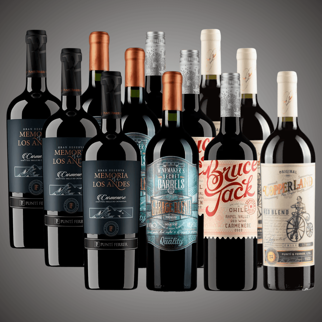 50% OFF Pack 12 Vinos Selección Carmenere Y Red Blend